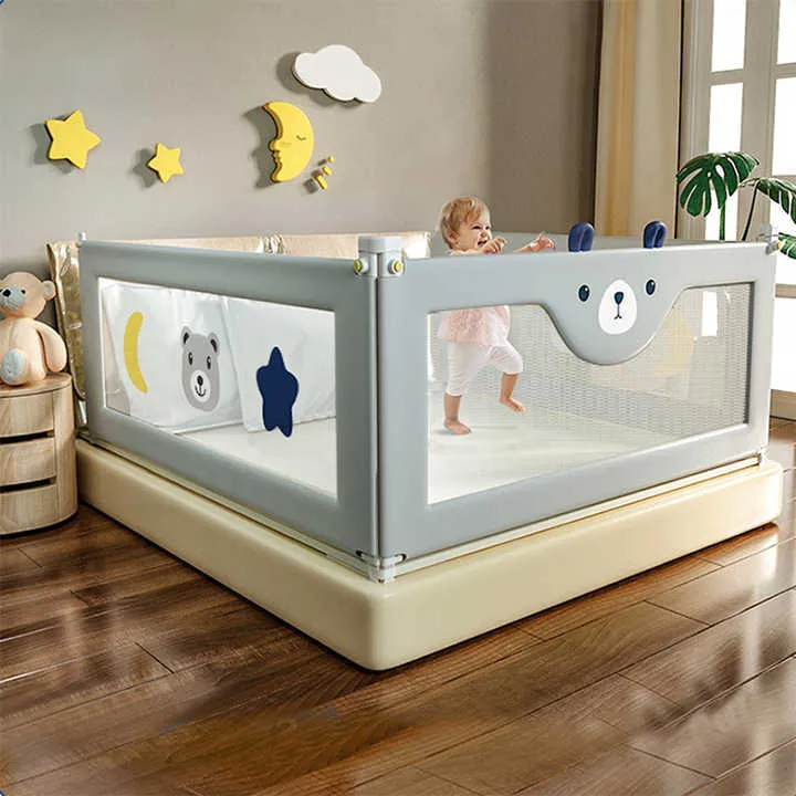 قضبان سرير بسرير حديدي بارتفاع قابل للتعديل للأطفال الرضع Adjustable Height Iron Bed Rails for Infants
