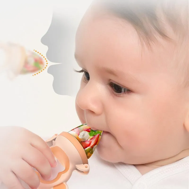2 X Newborn Baby Food Nipple Feeder | Blue | Safety Silicone | Large