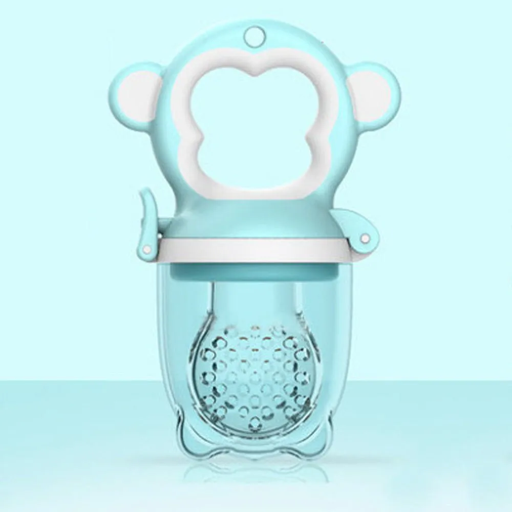 2 X Newborn Baby Food Nipple Feeder | Blue | Safety Silicone | Large