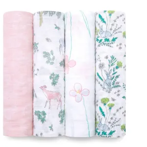Aden & Anais Infant Boutique Classic Swaddle Blankets, Forest Fantasy, 4-pack