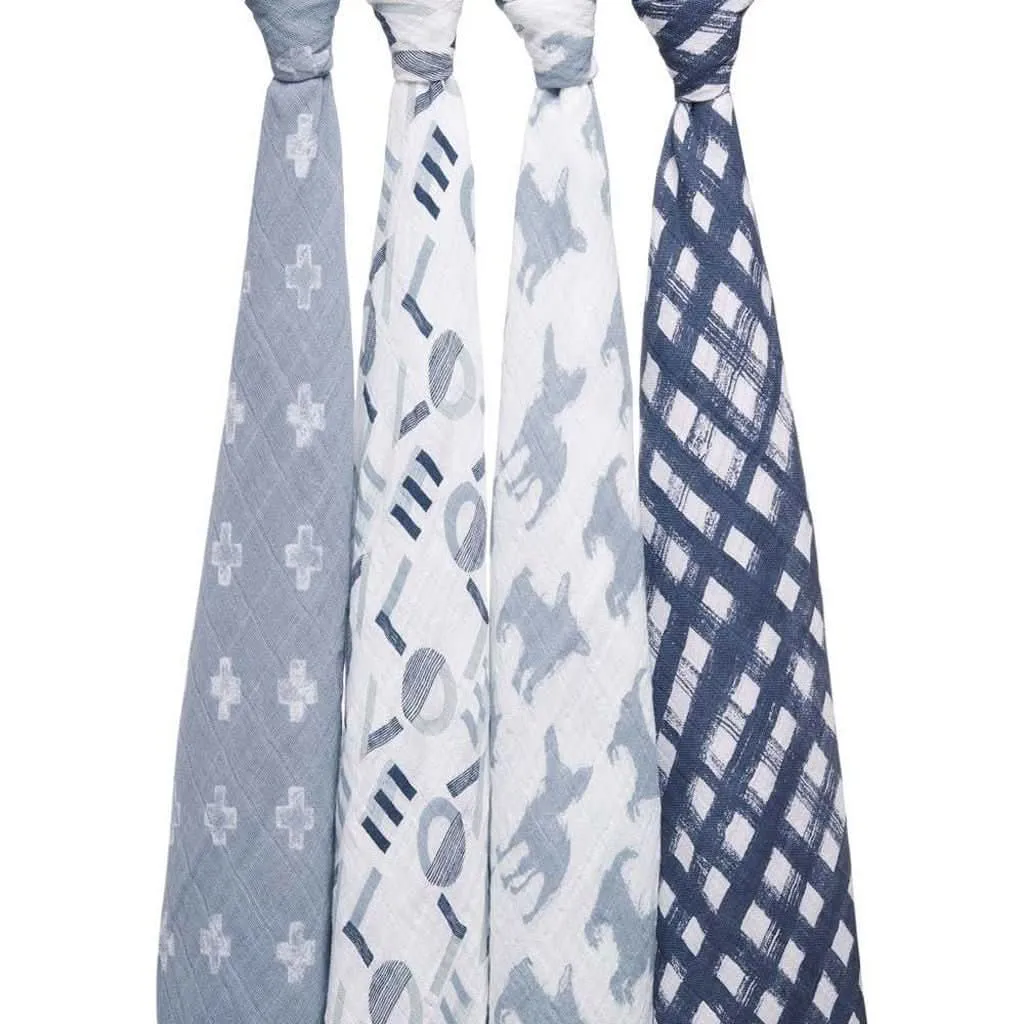 Aden & Anais Infant Boutique Classic Swaddle Blankets, Waverly, 4-pack