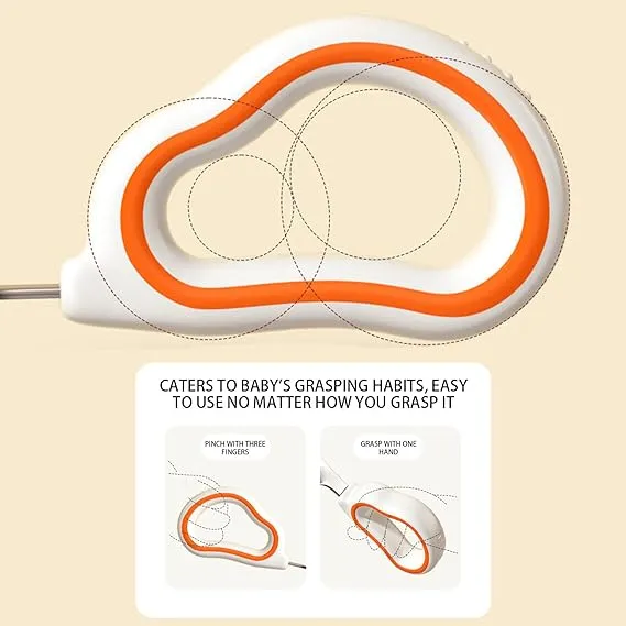 Babymoon Learn to Eat Steel Baby Kids Spoon and Fork Feeding Set with Storage Box | Self Feeding Set | Orange
