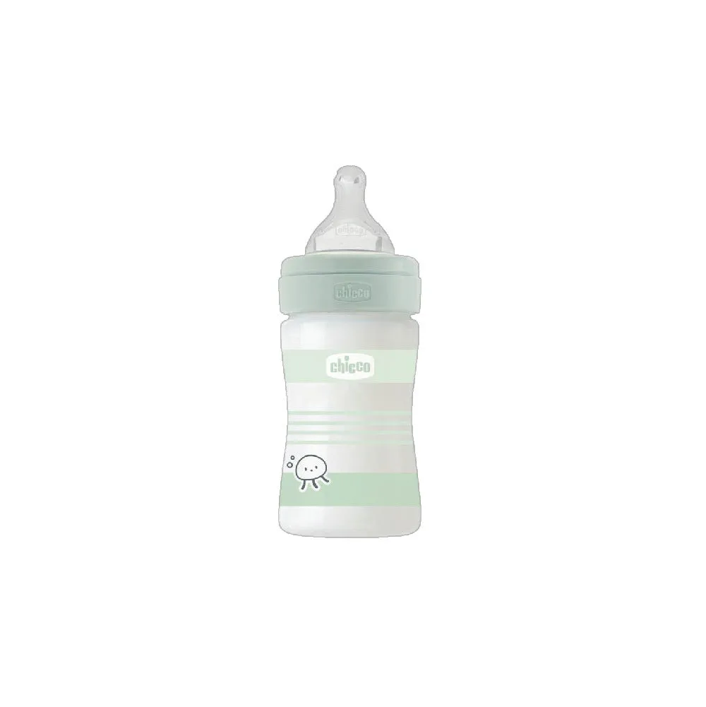 Chicco Well Being PP Glass Feeding Bottle 150ml - Green (Unisex)
