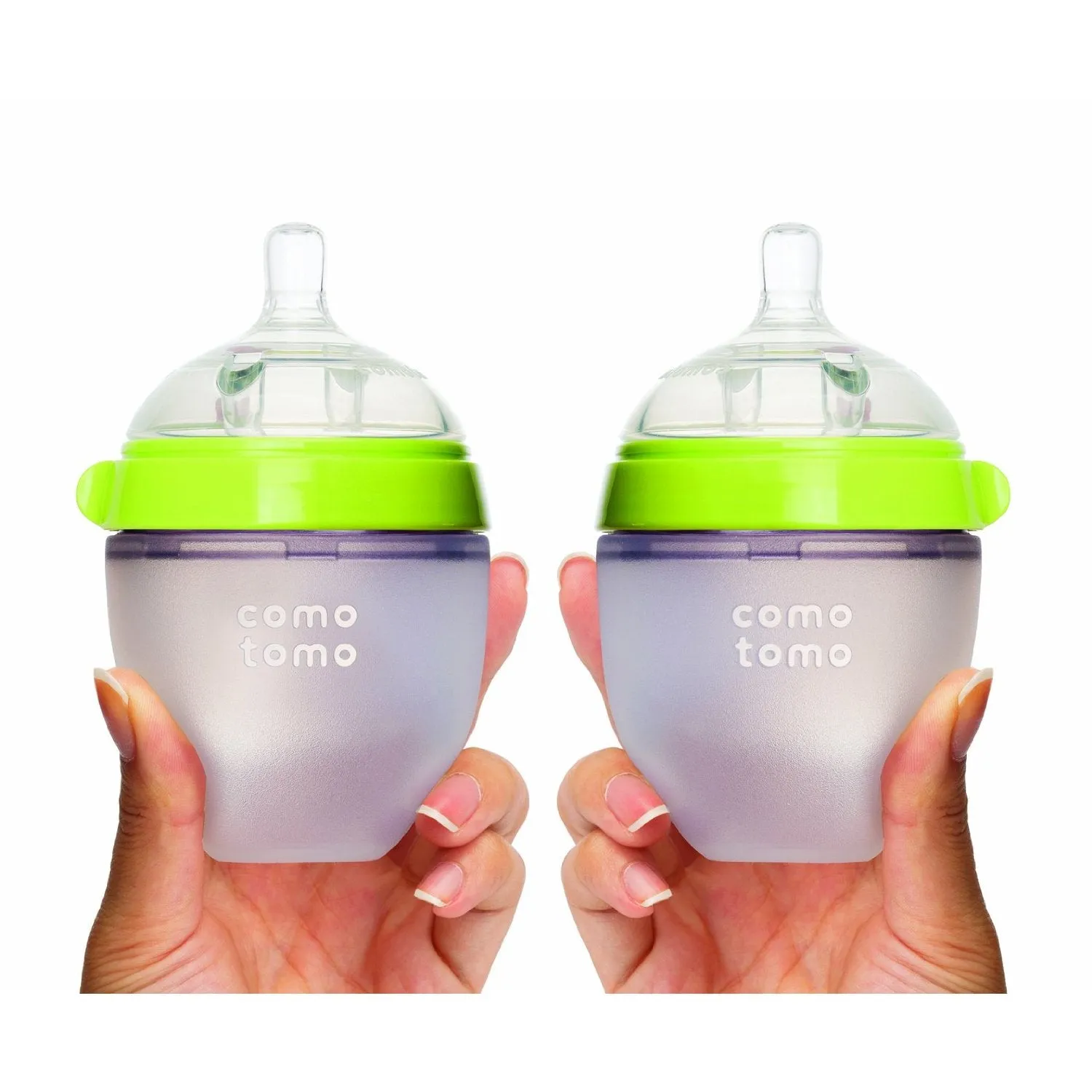 ComoTomo Baby Bottle, Double - 5oz Green