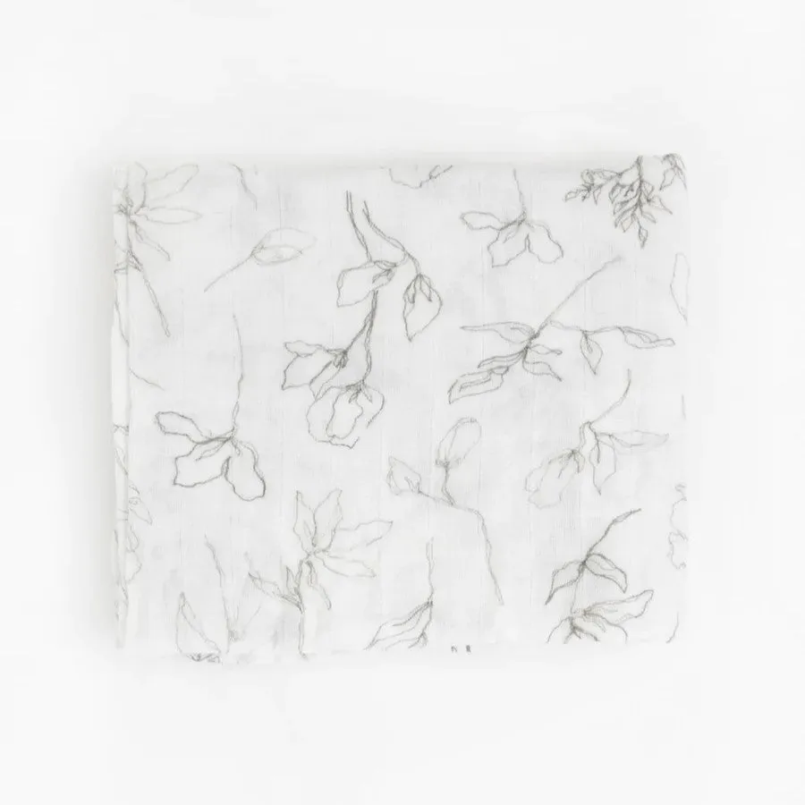 Cotton Muslin Swaddle (Pencil Floral)