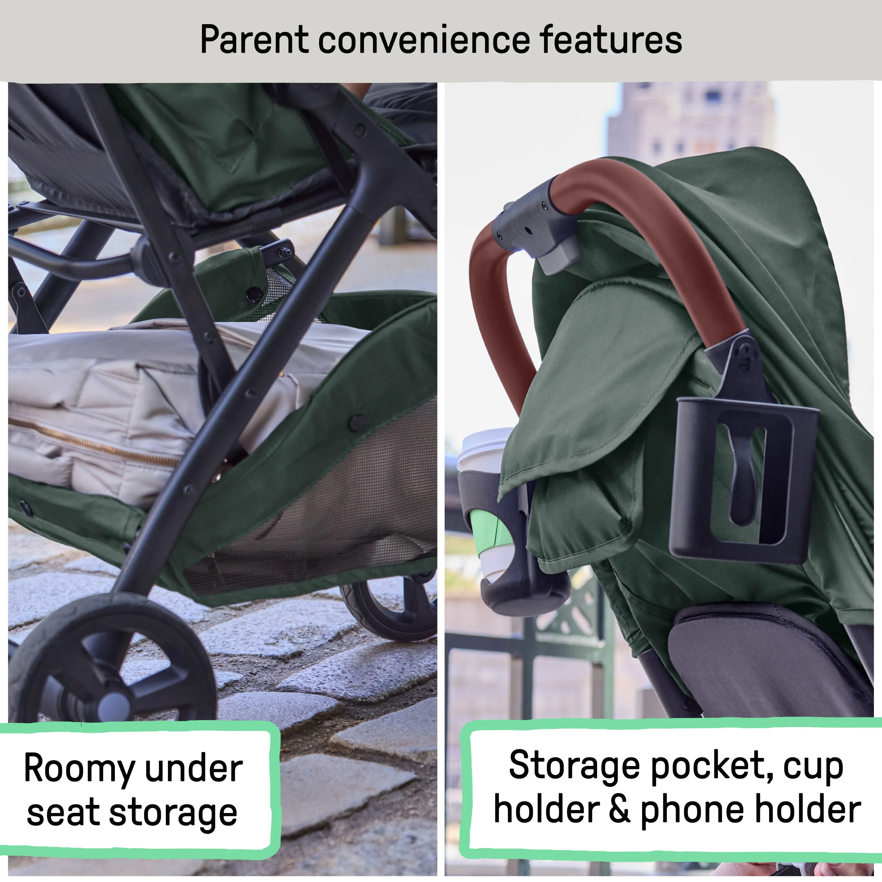 Ingenuity 3Dquickclose CS  Compact Fold Stroller - Forest Green